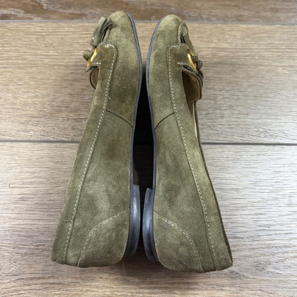 Talbots Women's Green Suede Slip-On Flat Tassel Size 7.5 Fall Holiday - Picture 7 of 10